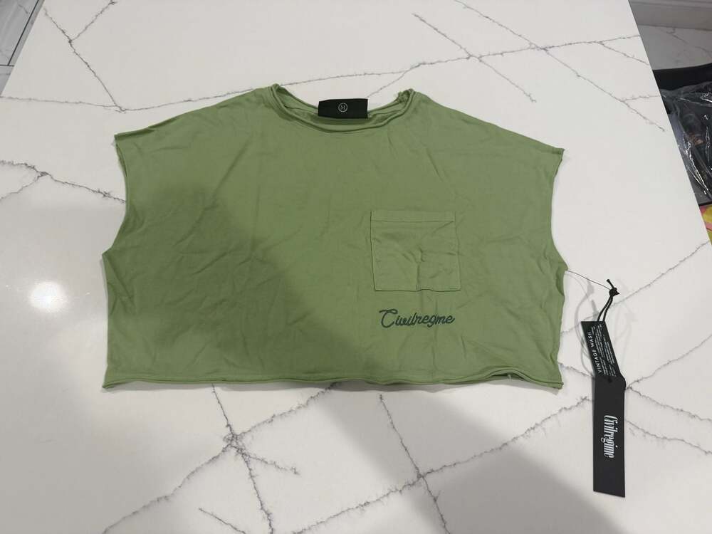 Civil Regime Raw-Cut Vintage Wash Sleeveless Pocket Tee